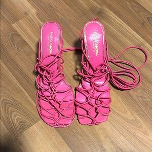 Fashion Nova Pink Strappy Sandals